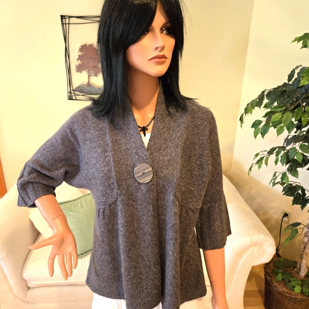 Vintage Dress Barn Short 'Topper' Type Swing Sweater, 3/4 Sleeve, Size Large